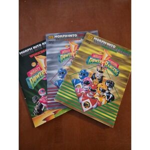 Vintage Mighty Morphin Power Rangers Golden Books Workbooks Lot (3) – 1990s